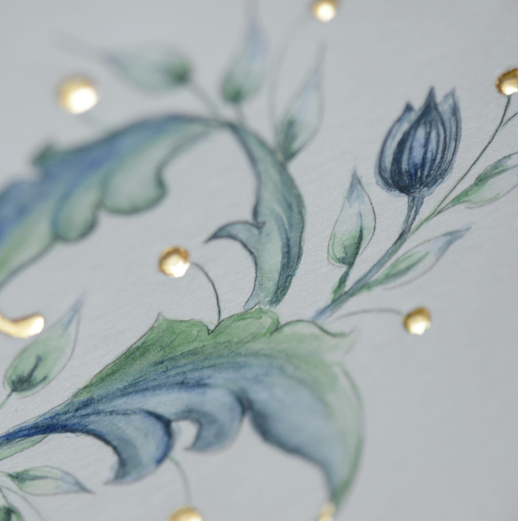 aquarell painting and gilding