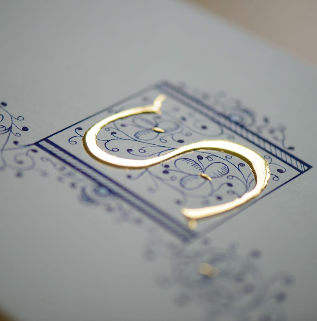 illuminated letter with leafgold