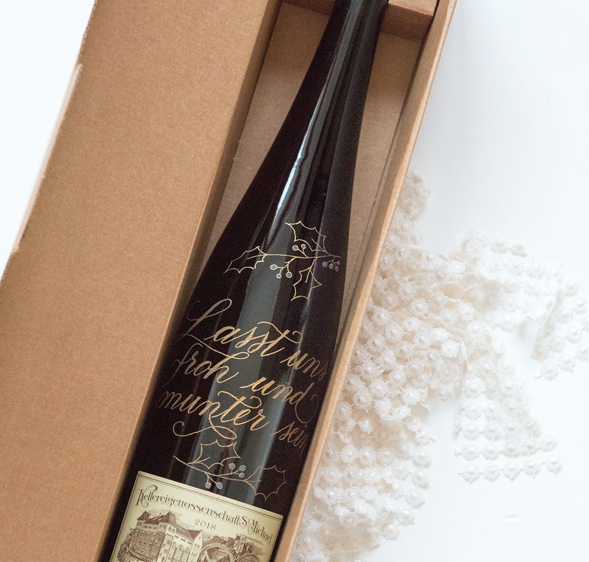 handgravur auf weinflaschen