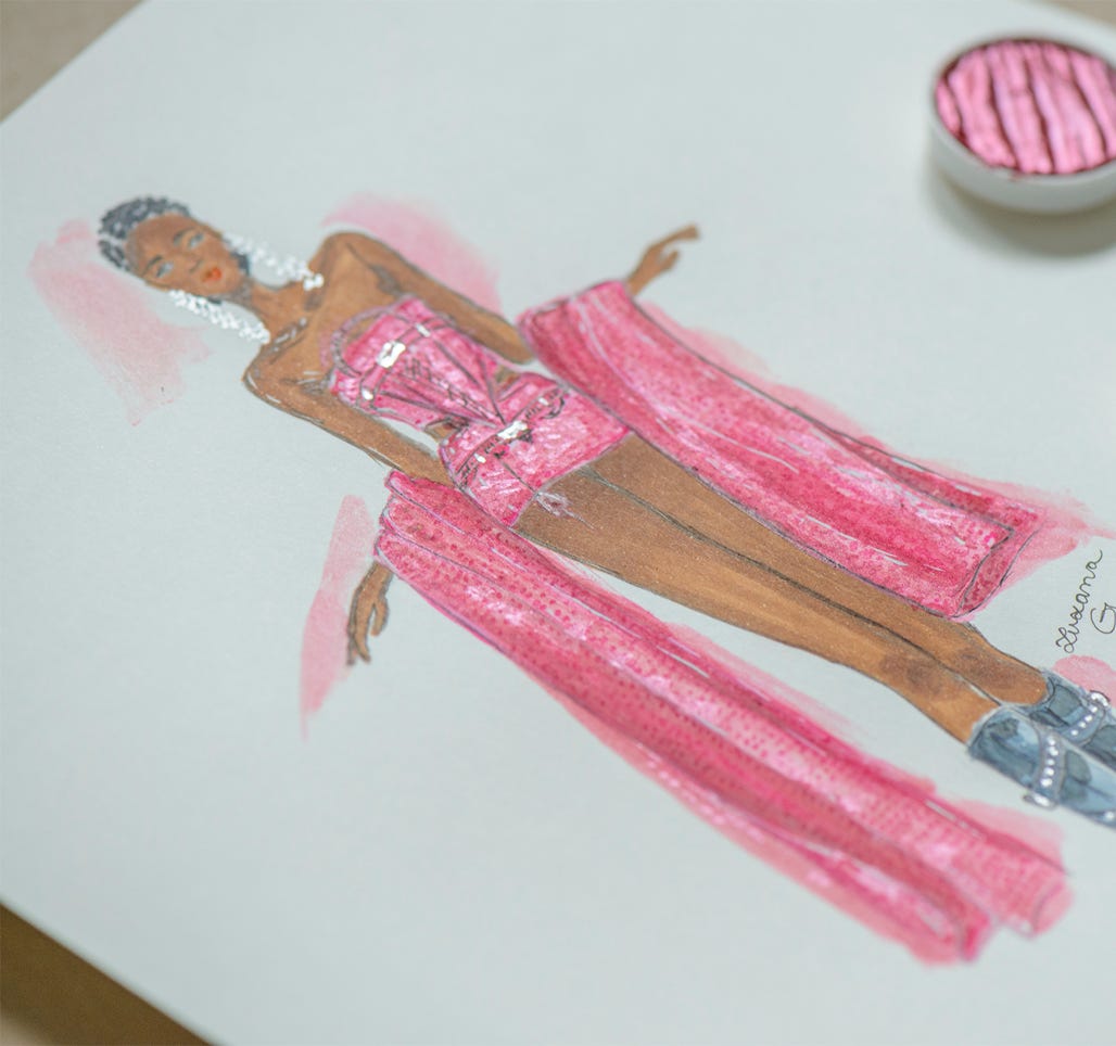 mode illustration mit aquarell