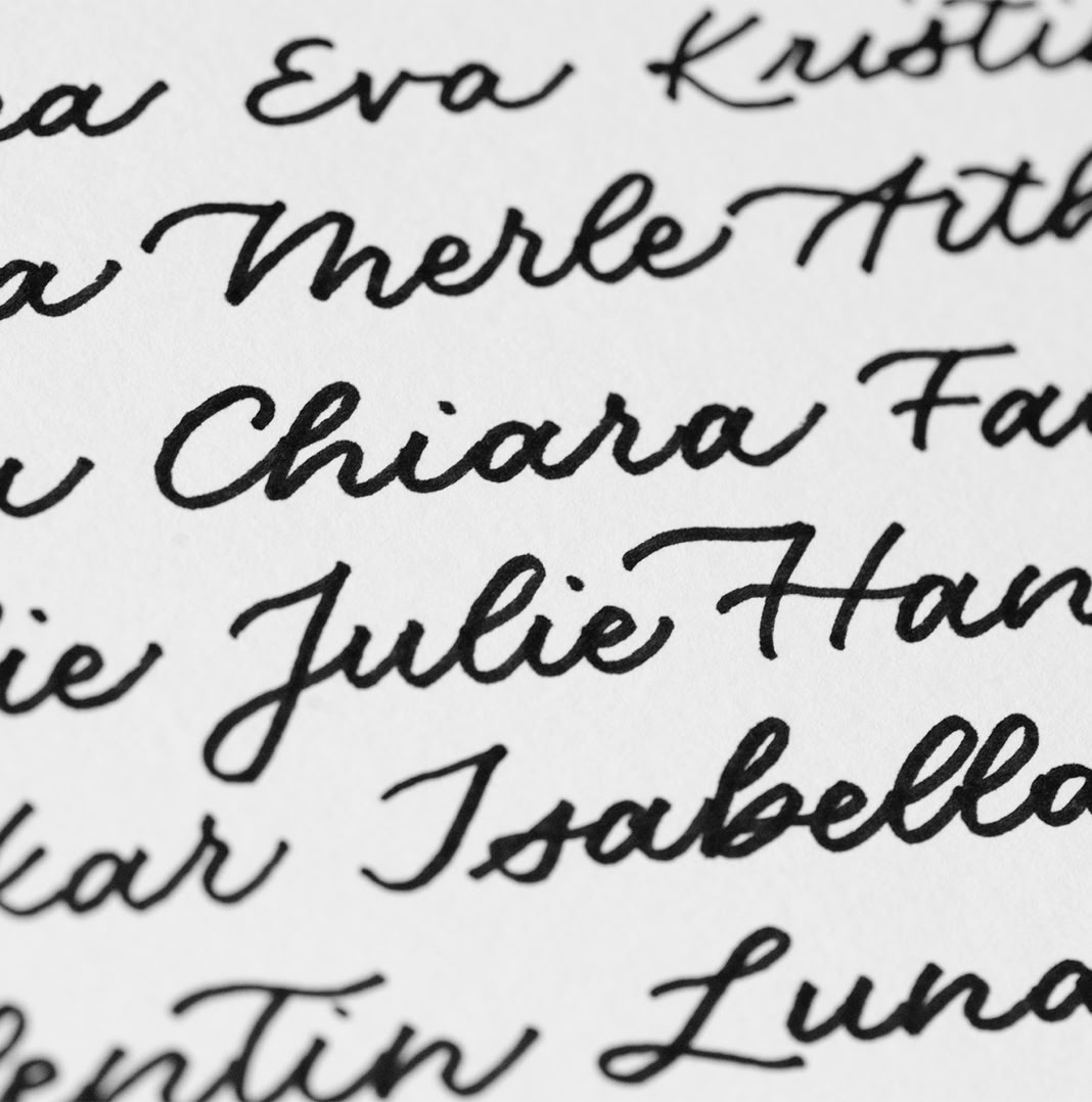 Handgeschriebene Karten mit Brushpen