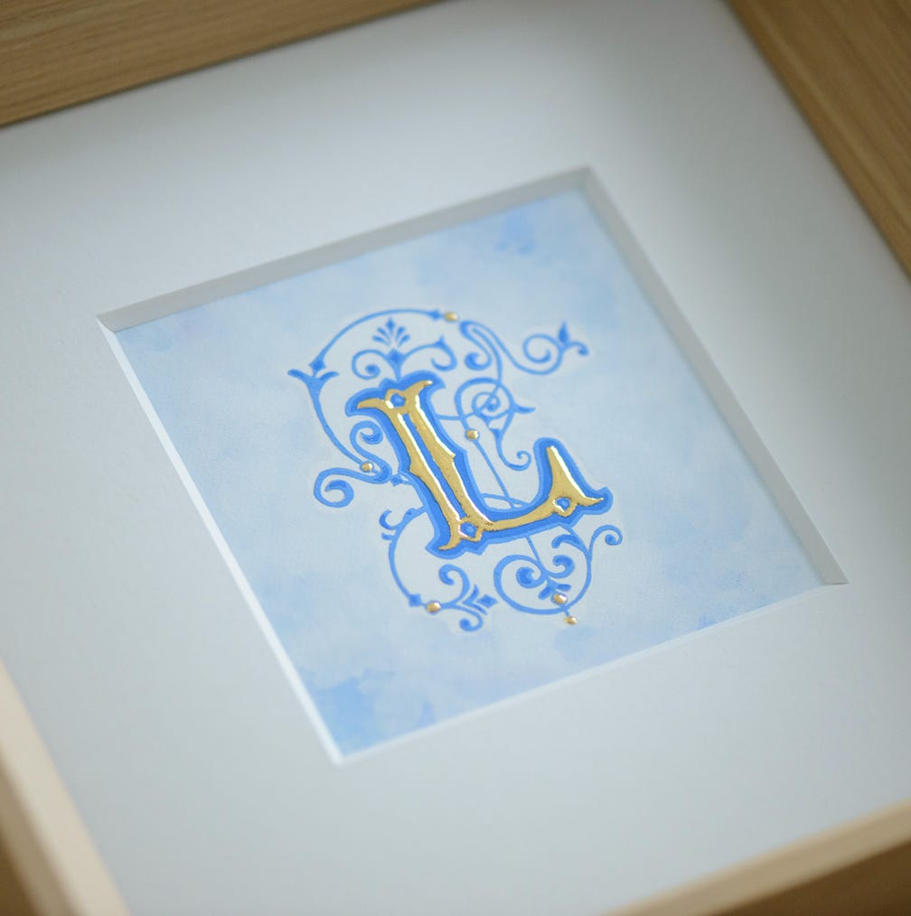 letter gilding with gold