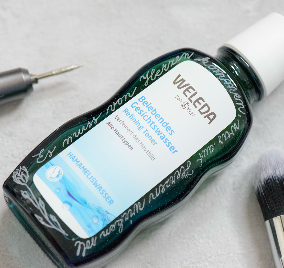 bottle engraving with qoute, flaschen gravur