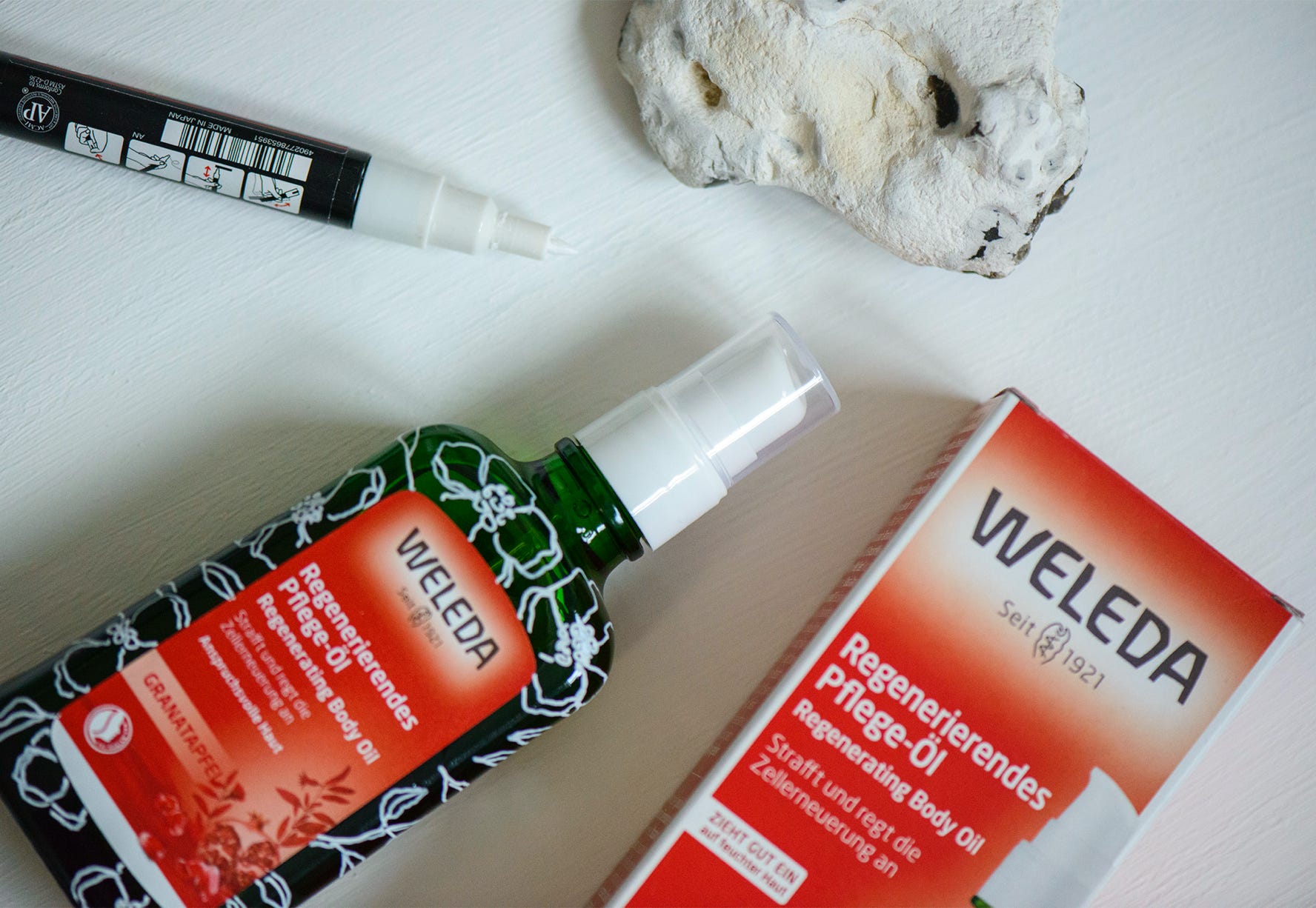Personalisierte und bemalte Produkte von Weleda, Bemalung auf Kosmetikprodukten von Weleda