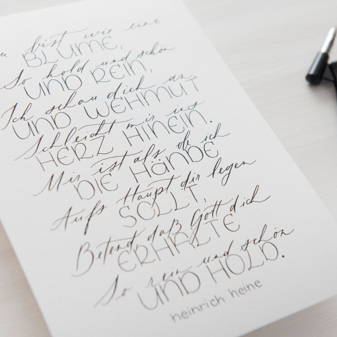 kalligraphierte Karte